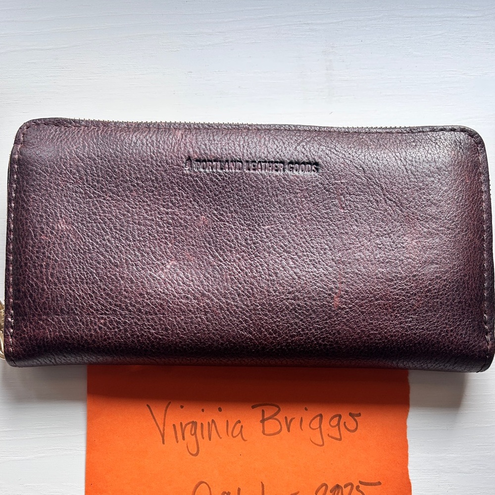 Portland Leather Goods Accordion Zip Wallet in  Coldbrew Brown Excellent